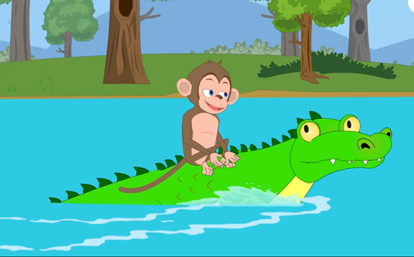 monkey and crocodile